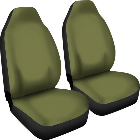 Buy Army Green Car Seat Covers Set of 2 Protectors Universal Fit Neutral  Military Solid Color SUV Bucket Seats Car Accessories Online in India 