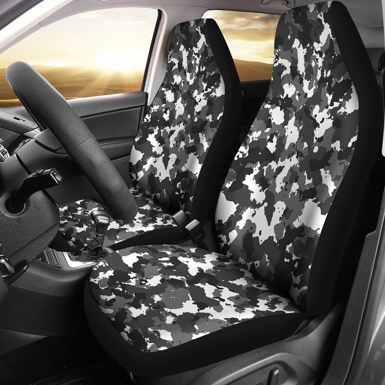 Snow Camo Car Seat Covers White Gray and Black Camouflage Set Etsy.de
