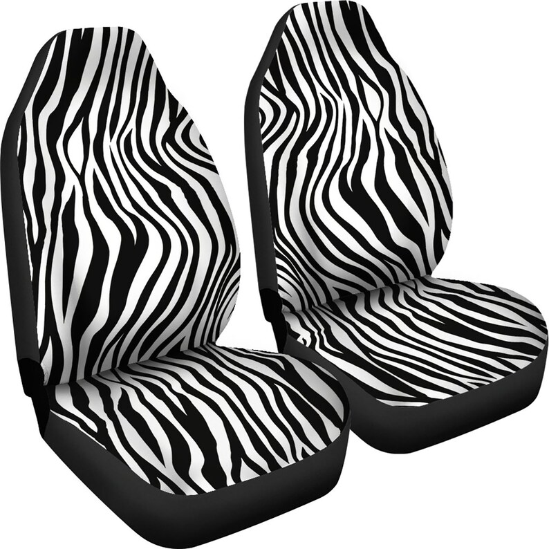 Zebra Stripes Animal Print Black and White Car Seat Covers Set Etsy