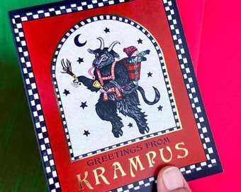 Gold foil Krampus card