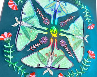 Holo 8x8” print: Luna Moth
