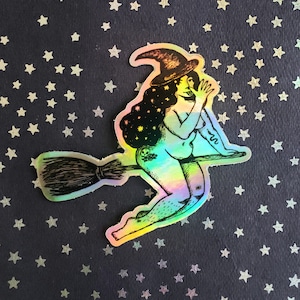 Holographischer Badass Witch Sticker