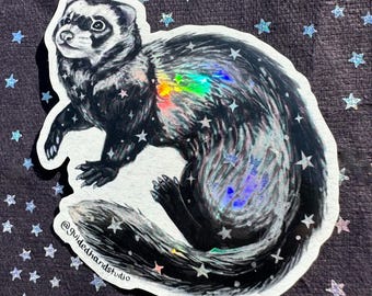 Holographic Ferret Sticker