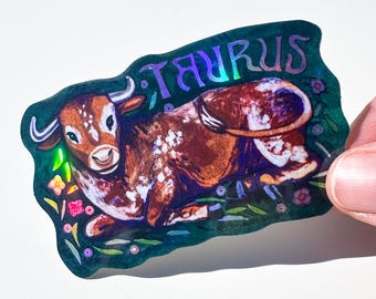 Holo Zodiac Stickers: Taurus