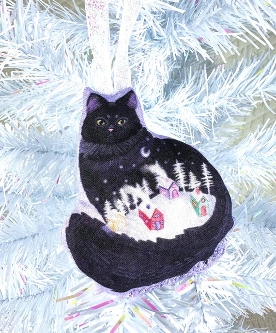 Hand Sewn Yule Cat Ornament