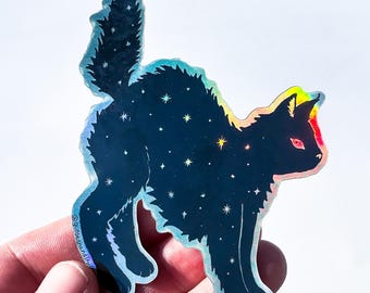 Holographischer Katzen-Sticker