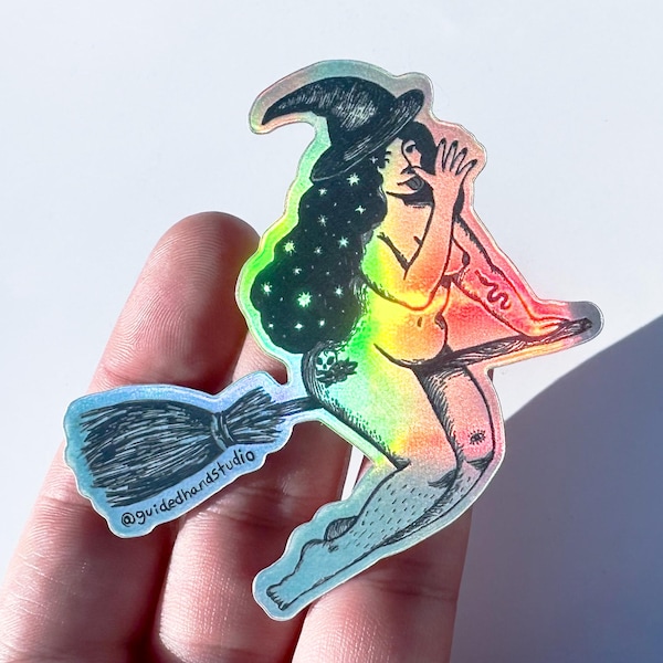 Holographic Badass Witch Sticker