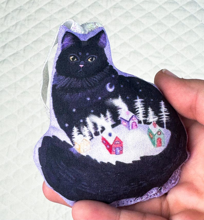 Hand Sewn Yule Cat Ornament image 2
