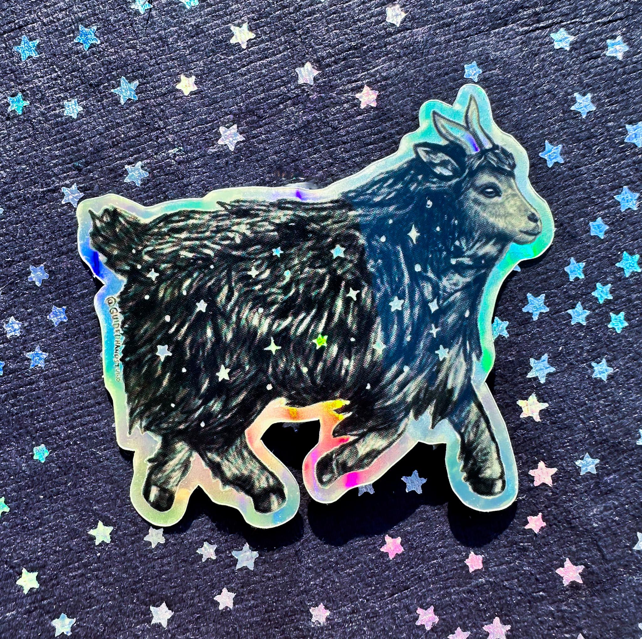 Holographic Goat Sticker - Etsy