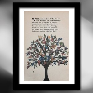 Alte Buchseite von 1907 / Liebesgedicht von Ricarda Huch -  mit eigenem Print