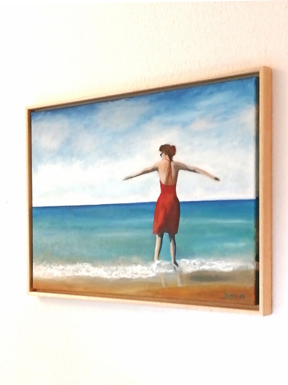 Liberated Woman - Woman on the Beach - Woman in Red Dress - the Great Summer on the Beach - the Lightness of Being - Etsy UK Liberated Woman - Woman on the Beach - Woman in Red Dress - the Great Summer on the Beach - the Lightness of Being - Etsy UK