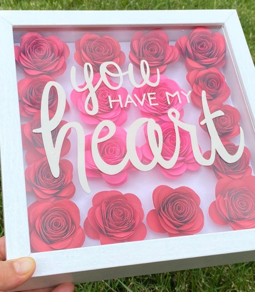 Paper Flower Shadow Box Etsy