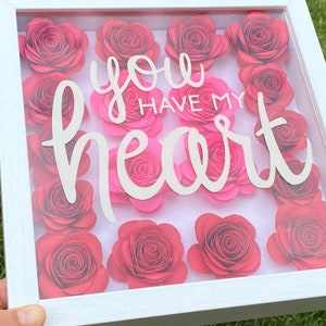Paper flower shadow box