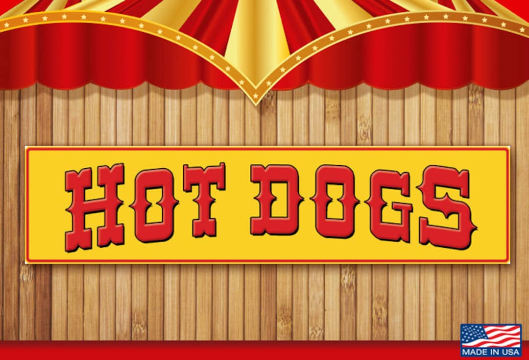 Hot Dogs Concession Stand Banner 18x72 Etsy