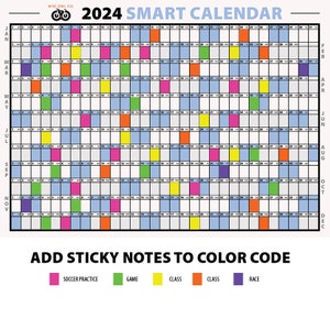 2024 Smart Calendar BIG / GIANT Make 2024 the Best Year ever with this Amazing Tool 2 Sizes Home/Fitness/Goals/Wall Calendar/Tracker image 3