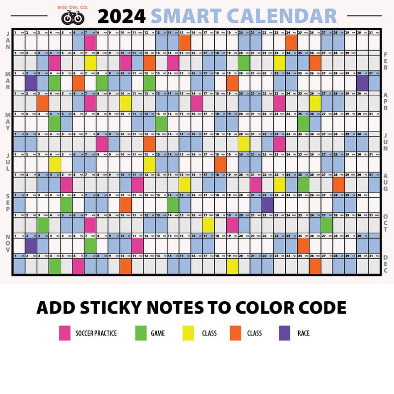 2024 Smart Calendar BIG / GIANT Make 2024 the Best Year ever with this Amazing Tool 2 Sizes Home/Fitness/Goals/Wall Calendar/Tracker image 3