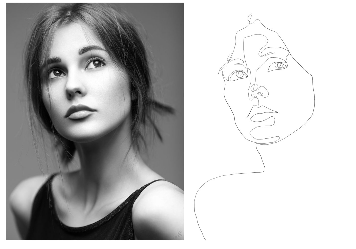 Custom Portrait Sketch From Photo Printable Image Etsy