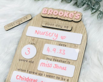 First / Last day of school Sign - Wood & Acrylic - interchangeable - dry erase board