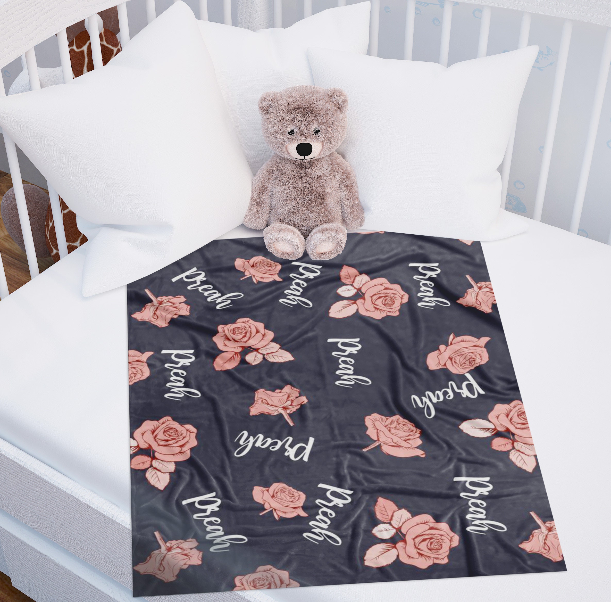 Personalized Baby Blanket Baby Name Blanket Custom Baby Etsy