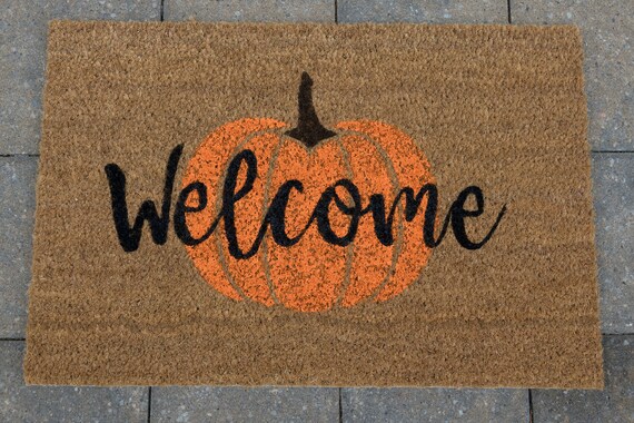 Pumpkin Welcome Coir Doormat