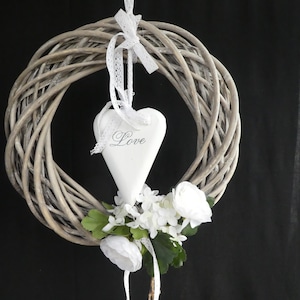 Door wreath &quot;Shabby Love&quot; door decoration all year round