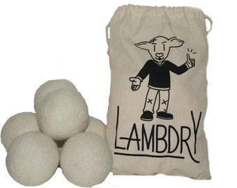 Lambdry Wool Dryer Balls - 6pk