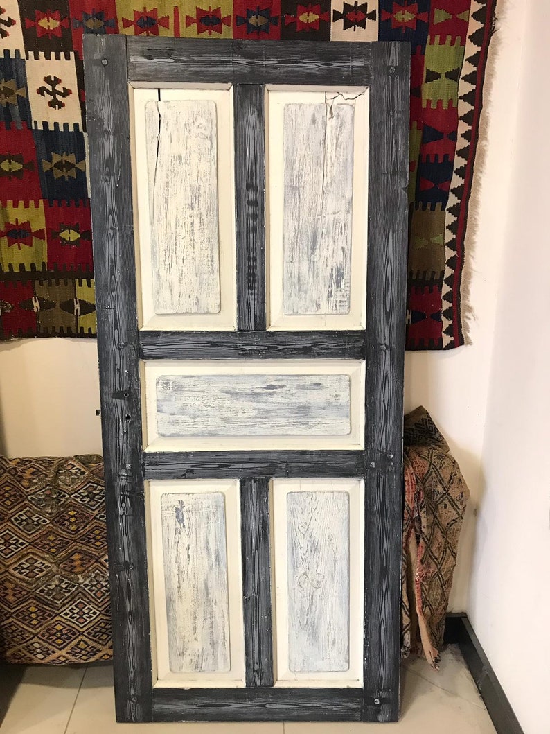 Vintage Hand Painting Door Antique Craftsman Old Wooden Door Etsy