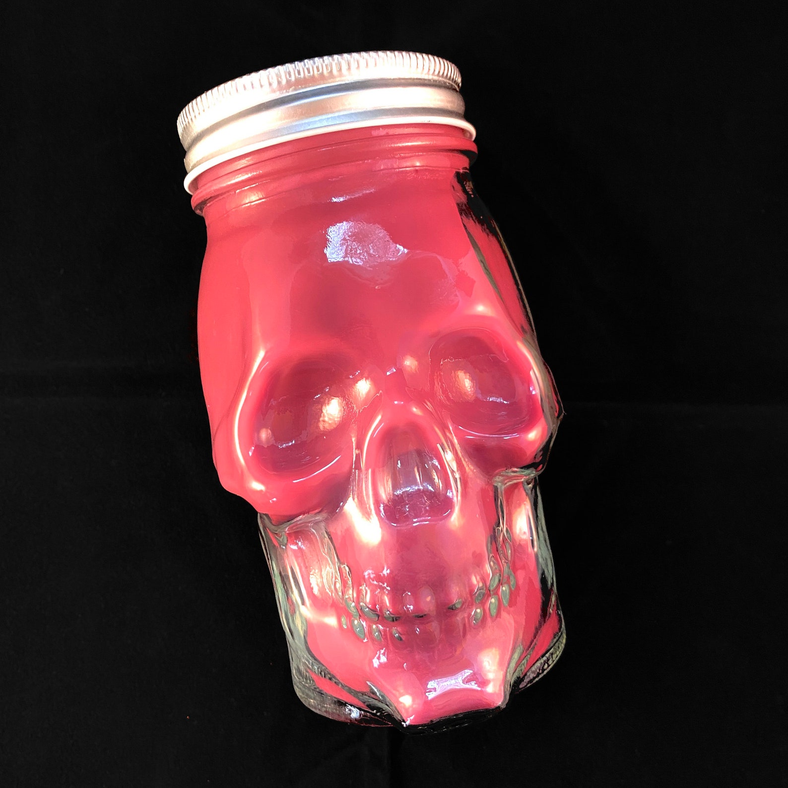Skull Jar Candle 16oz. scented 100 Soy Wax Halloween Samhain Etsy