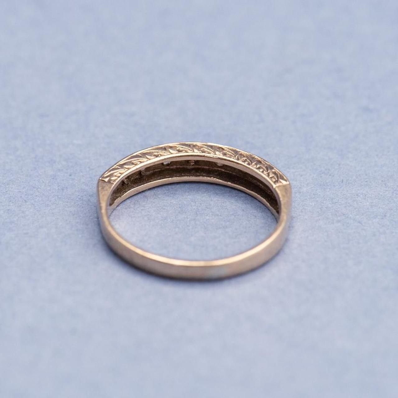 Solid 9K Gold Half Eternity CZ Ring Etsy