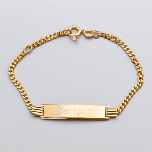 Solid 18K Gold Baby ID Bracelet