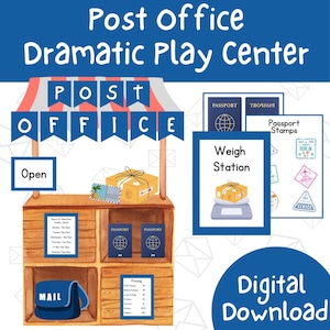 Engaging Post Office Pretend Play Activity for Kids | Mailman Dramatic Play Center Kit for Preschool | Daycare or Homeschool Curriculum