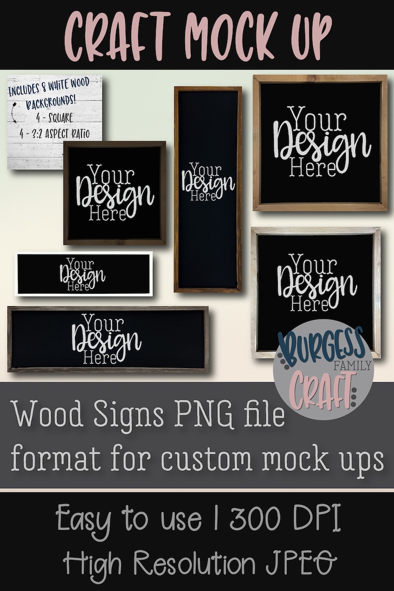 Wood Frame Signs Build Your Own Craft Mock Up Etsy
