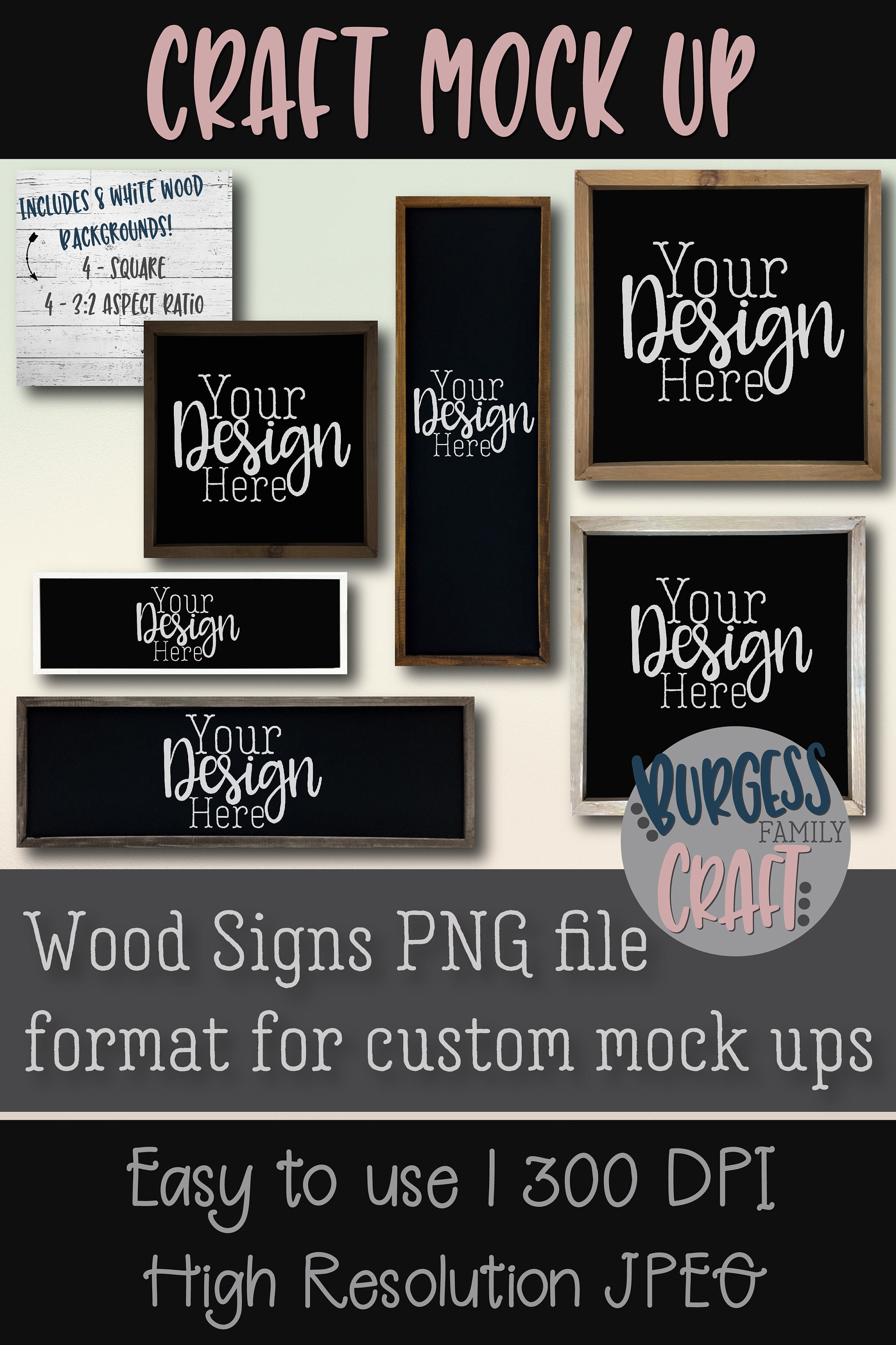 Wood Frame Signs Build Your Own Craft Mock Up Etsy