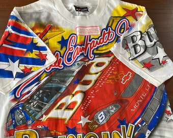 Deadstock Vintage 2000 Dale Earnhardt Jr. Nascar All Over Print T-shirt