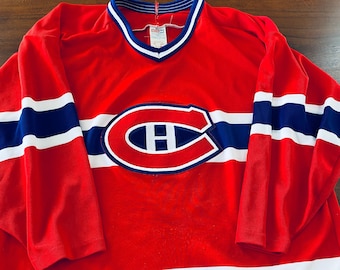 Vintage Montreal Canadiens CCM Hockey Jersey Size Large Red 