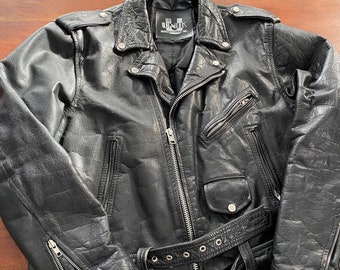 Vintage Leder Biker/Motorrad Punk Jacke