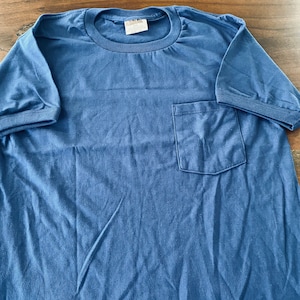 Vintage NOS Kodiak Work Pocket Ringer T-shirt in Navy