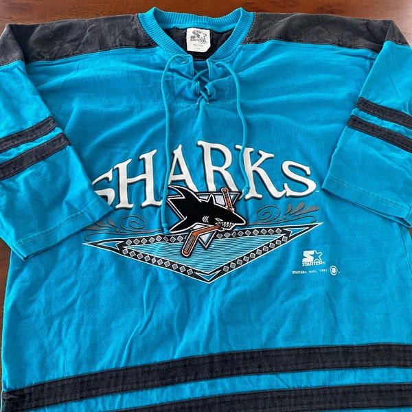 Vintage 1992 San Jose Sharks Starter Cloth Hockey Jersey