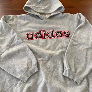 Vintage Adidas Centre Spellout Hooded Sweater