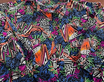 Vintage 90s Graffiti Crazy Patterned Nylon Windbreaker