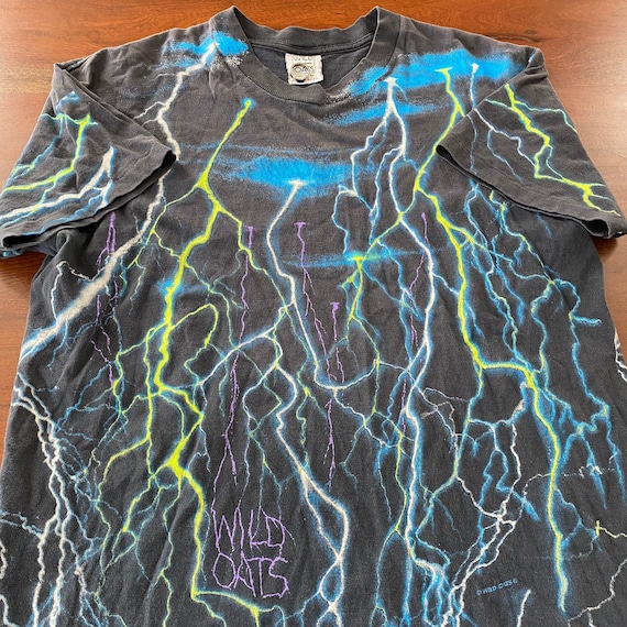 Vintage 90s Wild Oats Lightning All Over Print Graphic T-shirt - Etsy