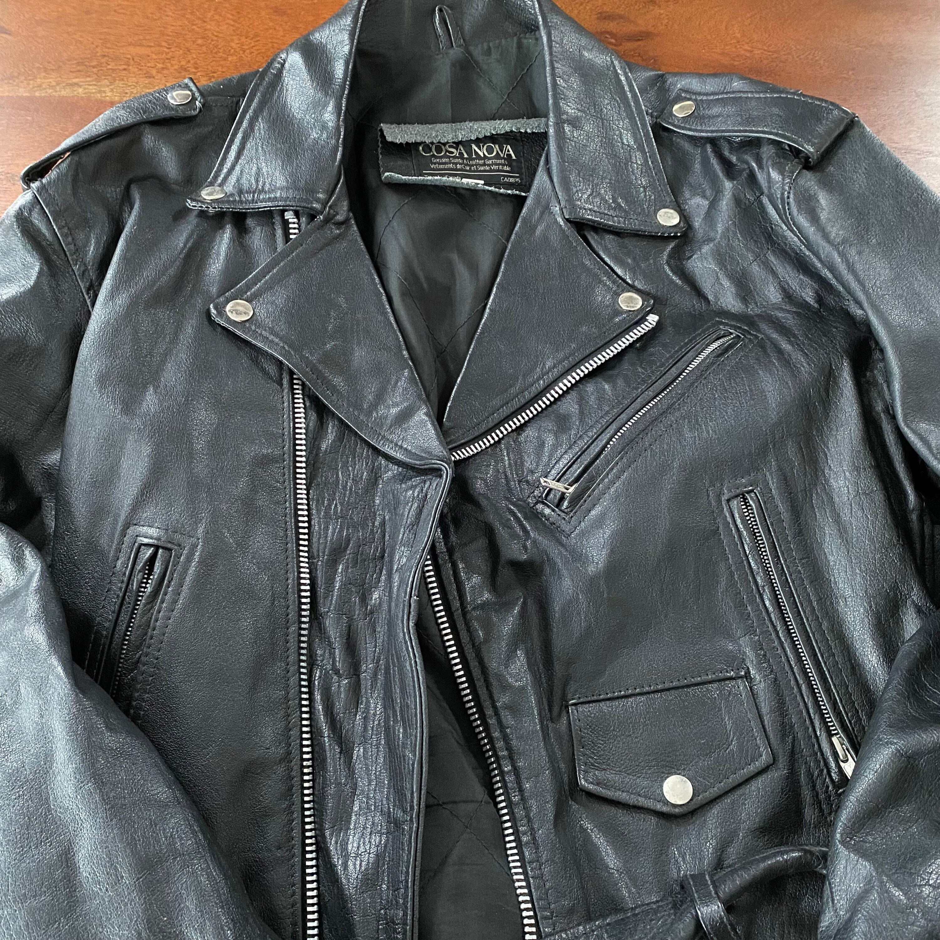 Vintage Authentic Leather Biker Motorcycle Jacket Made in Canada Etsy