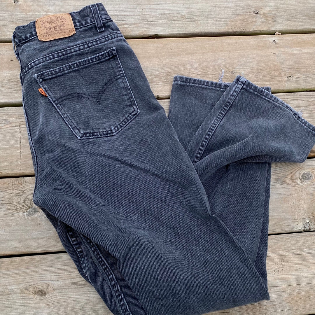 Vintage Levis 619 Orange Tab Faded Black Jeans Made in Canada Etsy