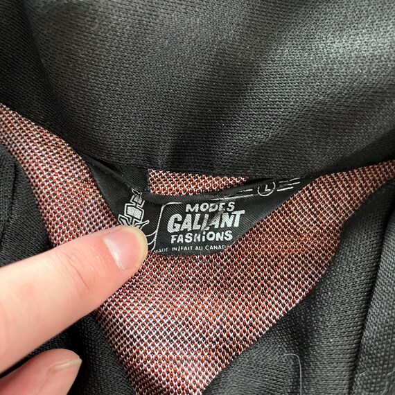 Vintage 70s Polyester Collared Patterned Shirt Ma… - image 3