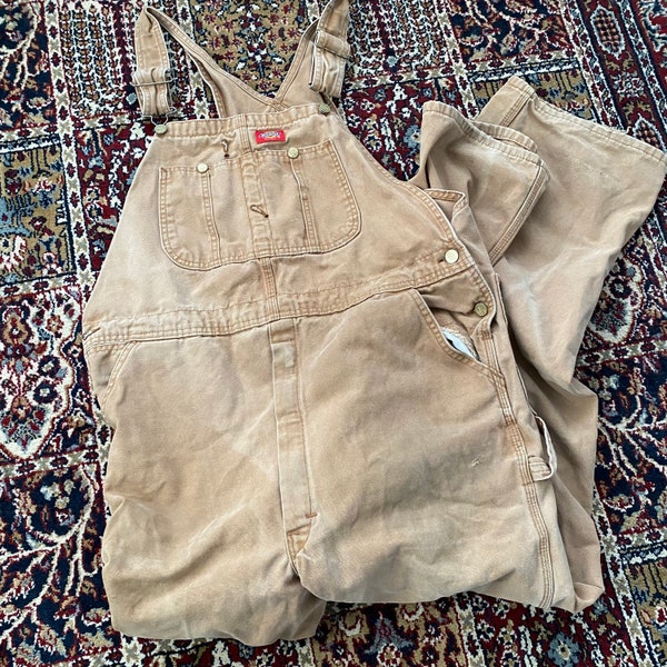 Vintage Dickies Work Overalls in Tan Tobacco