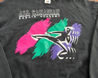 Vintage Canada Karate Academy Crewneck Sweater Made in Canada