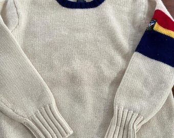 Vintage Polo Ralph Lauren Wool Patched Sweater Medium