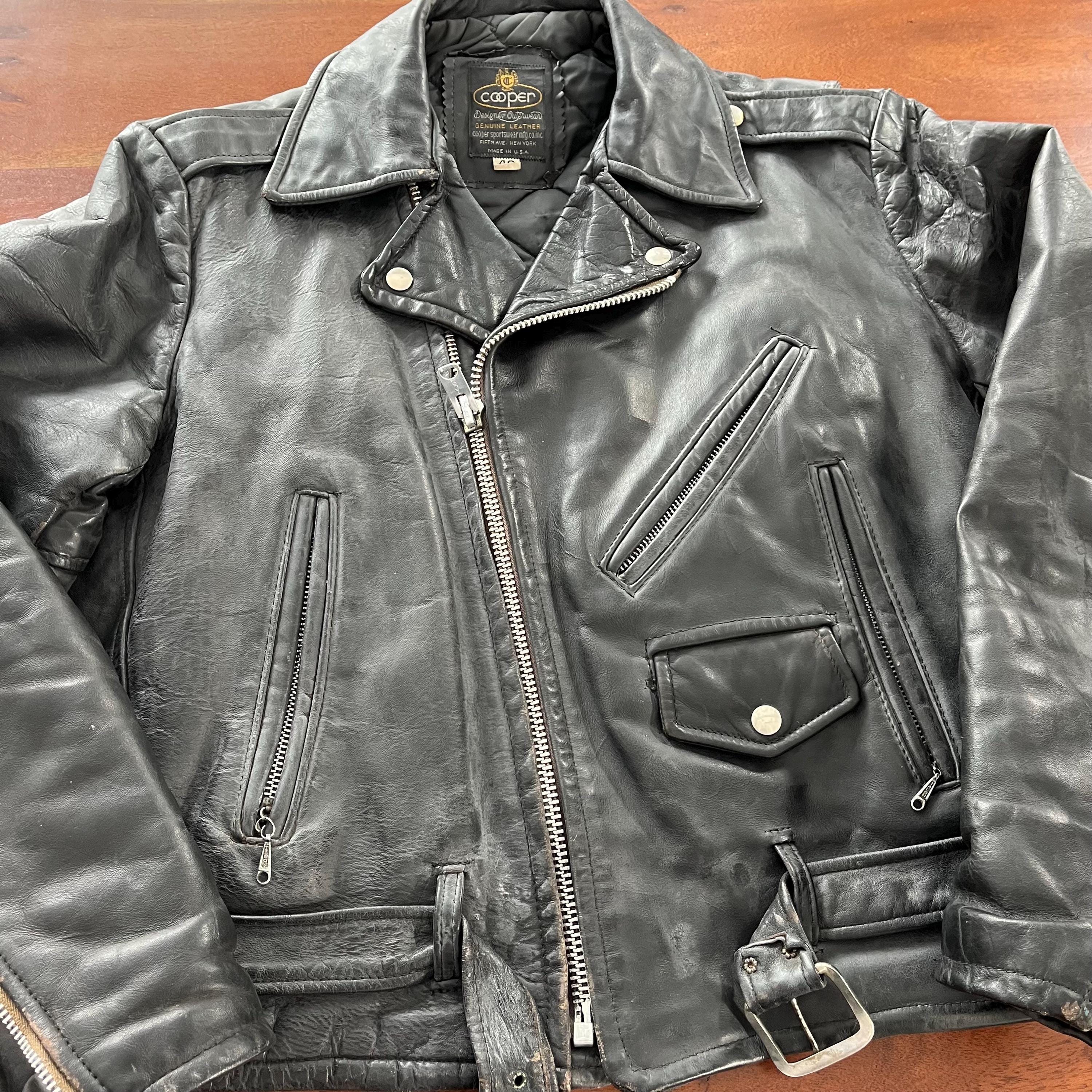 COOPER ジャケット Cooper Leather Jacket Vintage - Etsy