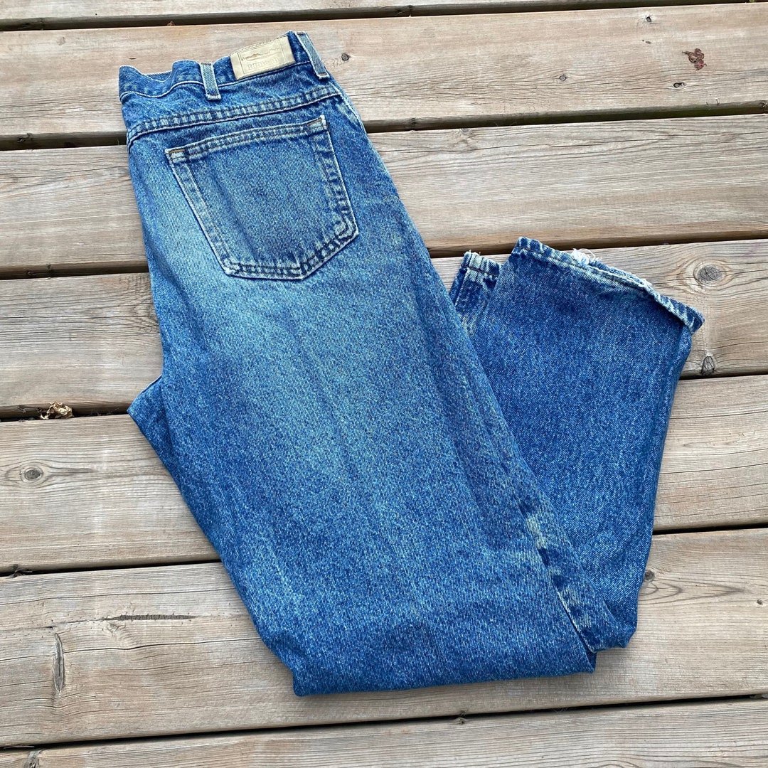 Vintage LL Beans Blue Jeans With Great Wear and Tear Etsy