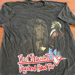 Vintage 1991 Rod Stewart Vagabond Heart Tour T-shirt Single Stitched